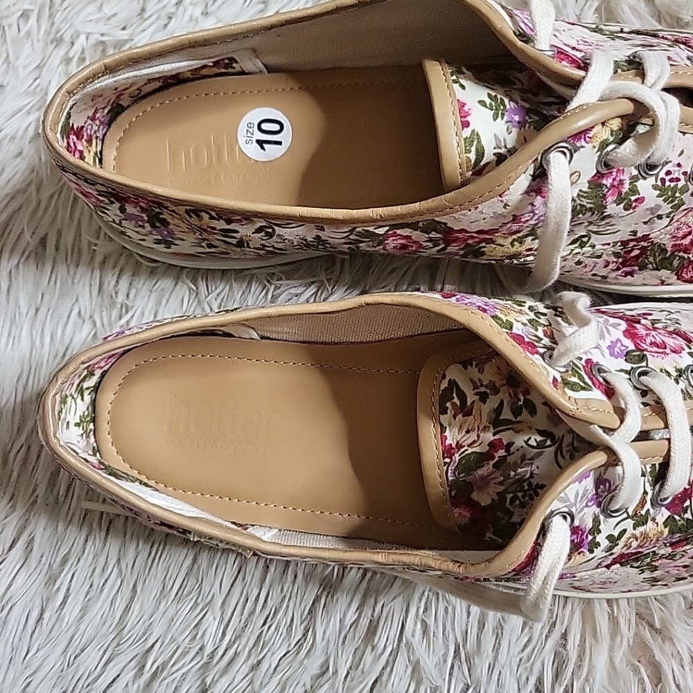 Hotter Comfort Concept Mabel Floral Flower Tennis Shoes Sneakers - 10 - Picture 6 of 12
